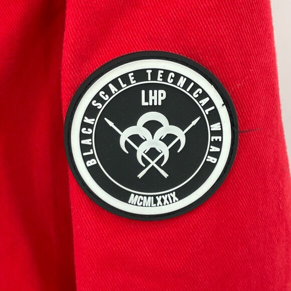 BLACK SCALE Red Cargo Utility Anorak Pullover Quarter Zip Jacket Size M - Picture 5 of 10